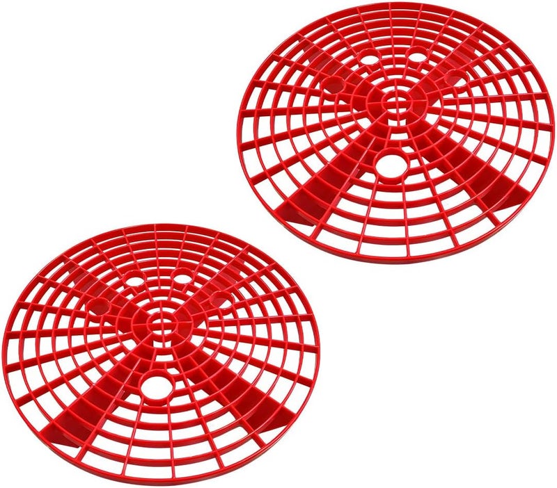 SHMZK 2 PCS Car Wash Bucket Inserts, Auto Detail Dirt Gaurd Buckets Filter Helps Remove Dirt Debris, Dirt Guard Insert Wash Filter Fits 12 Inch Diameter Bucket or 3-5 Gallon Buckets (Red) - Image 1